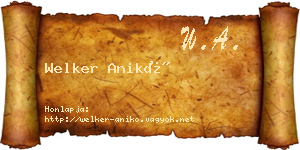 Welker Anikó névjegykártya